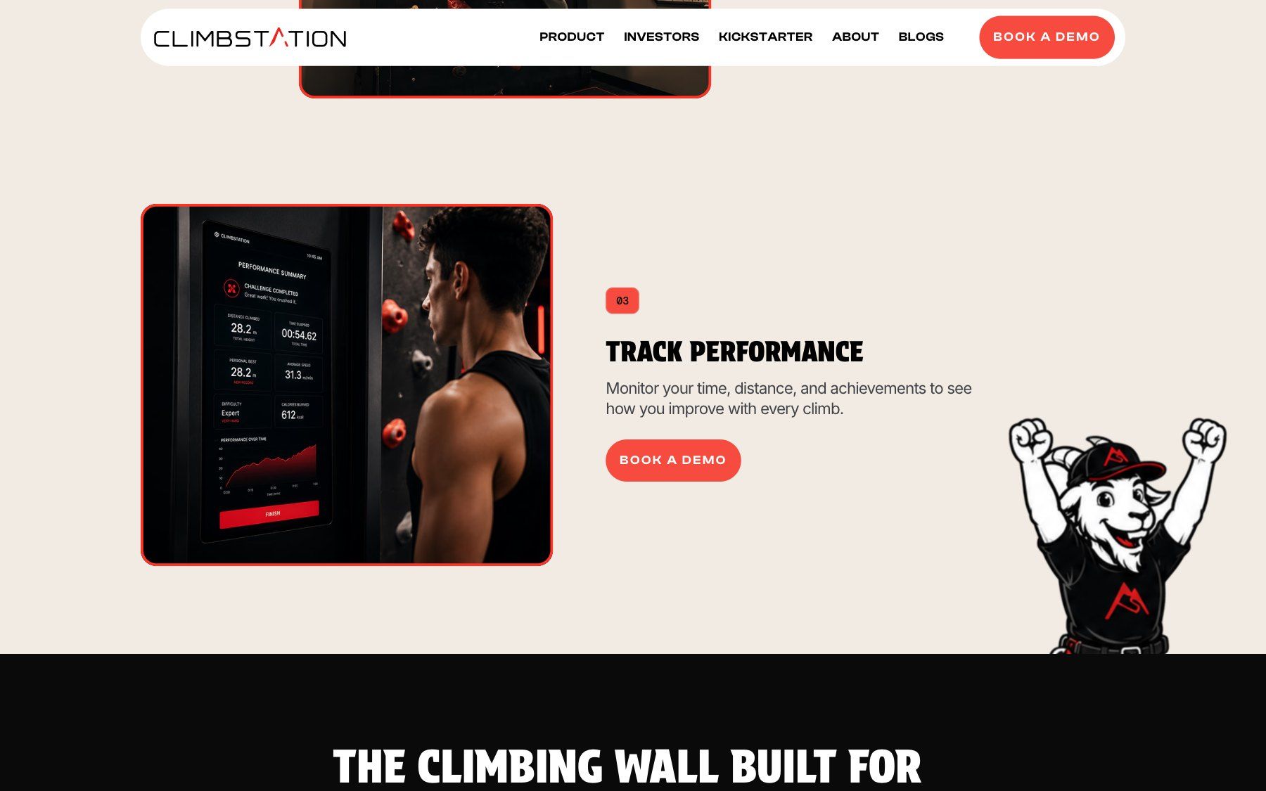 Climbstation website, section 4