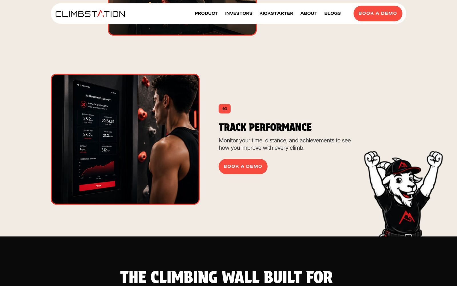 Climbstation website, section 4