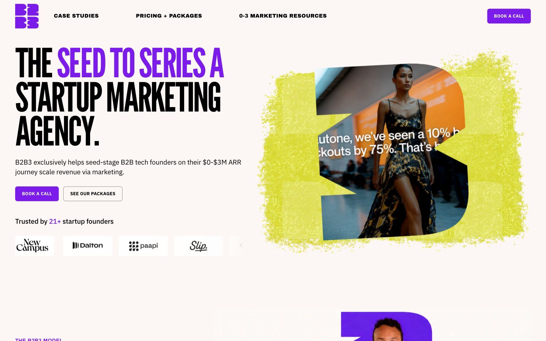 B2B3 website, section 1