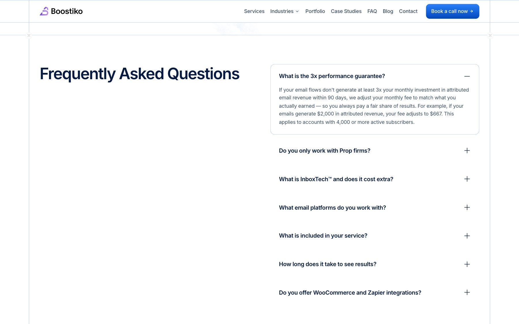 Boostiko website, section 6