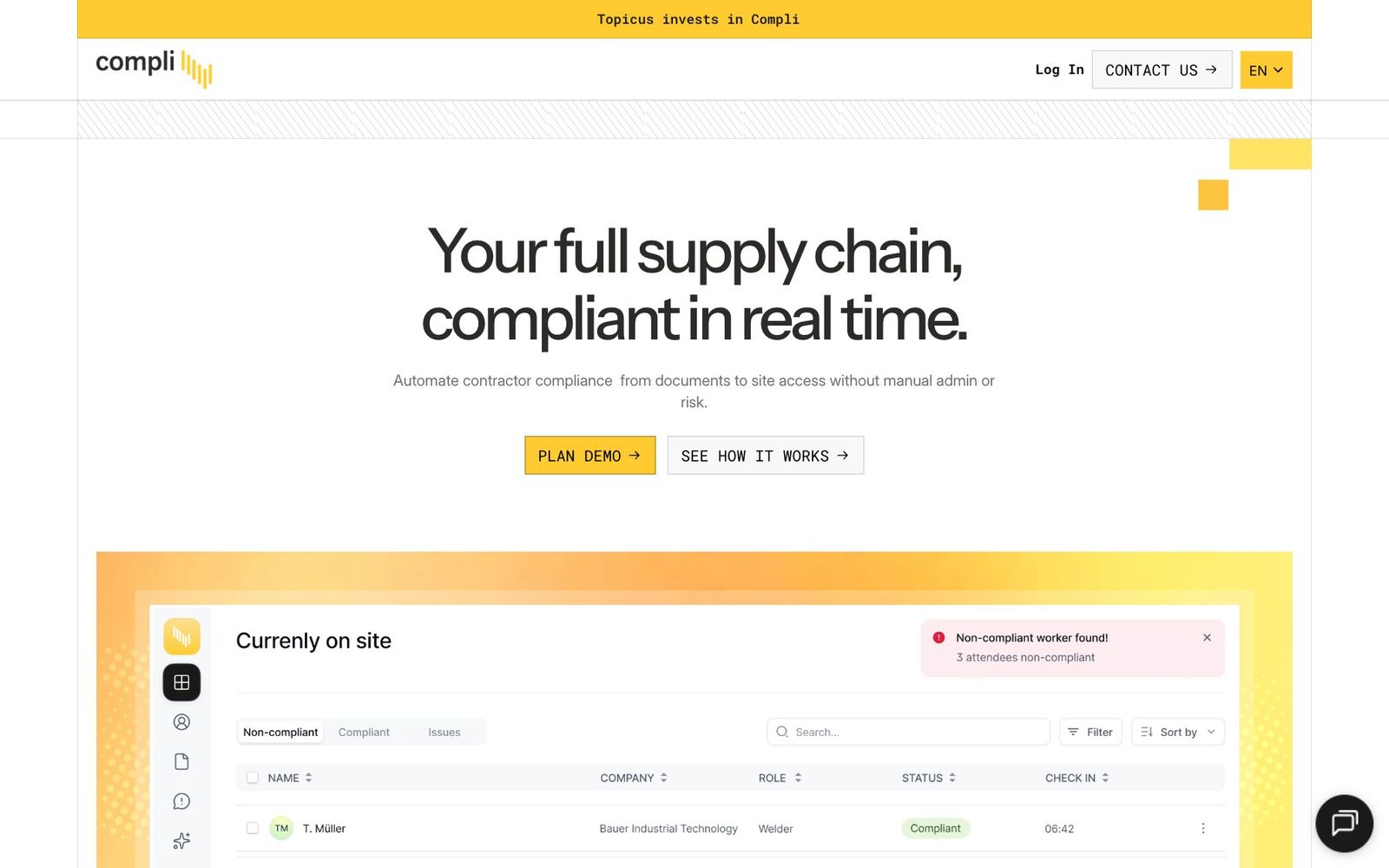 Compli website, section 1