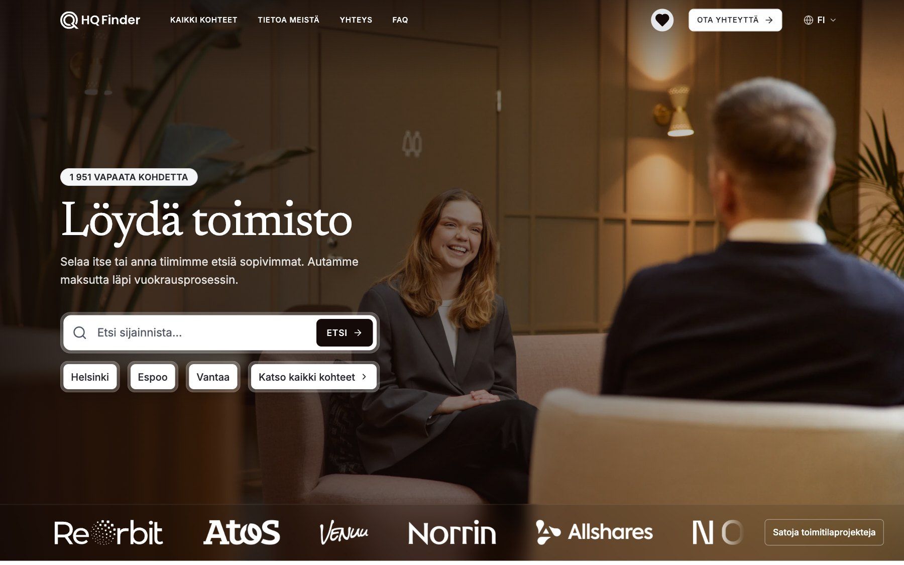 HQ Finder website, section 1