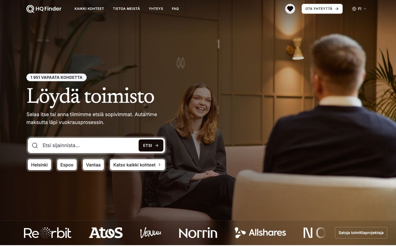 HQ Finder website, section 1