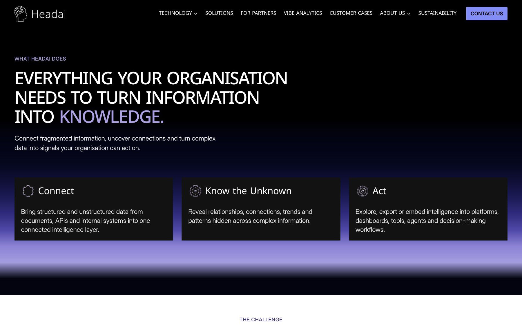Headai website, section 2