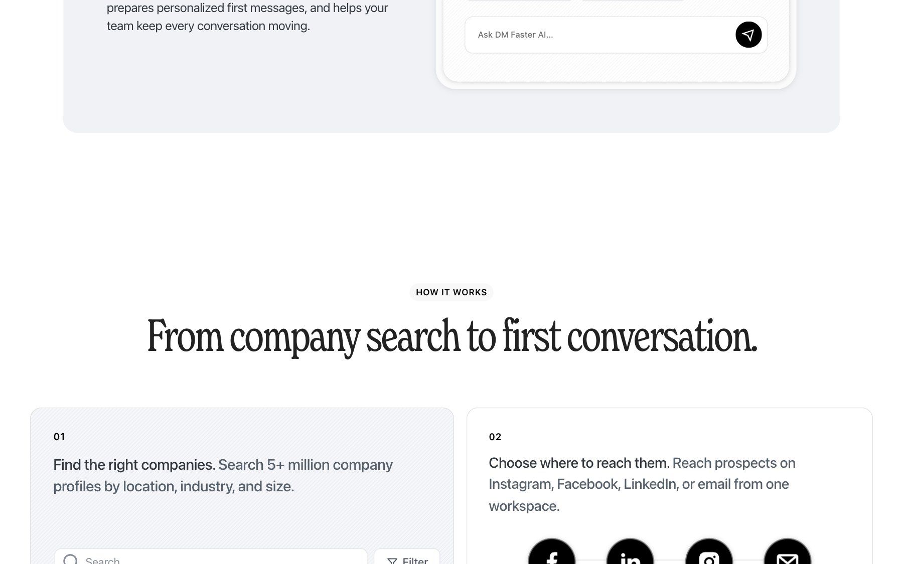 DM Faster website, section 2