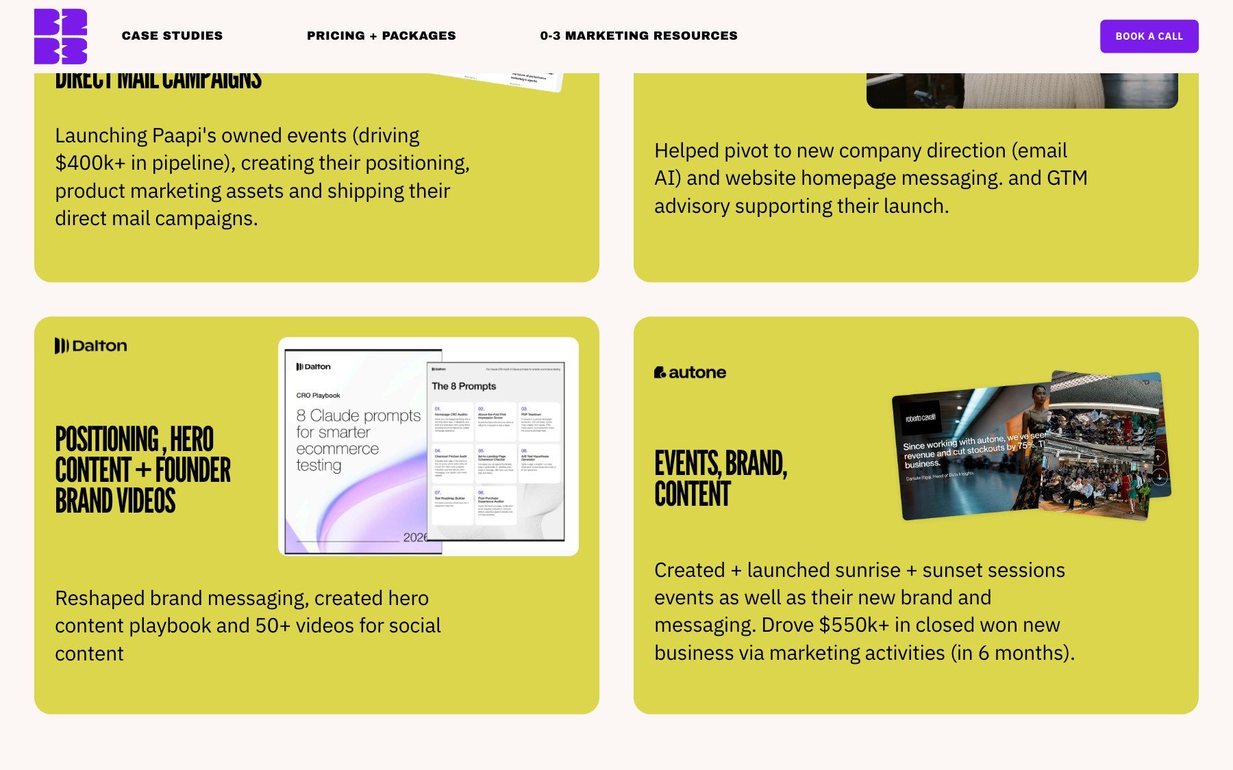 B2B3 website, section 5