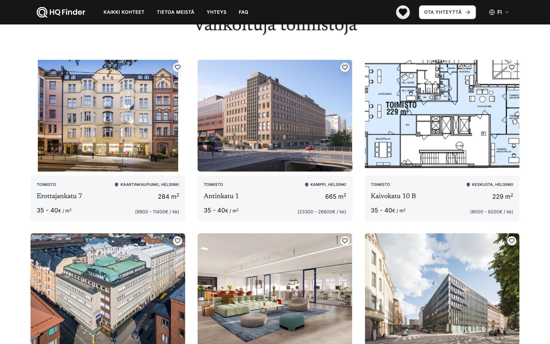 HQ Finder website, section 2