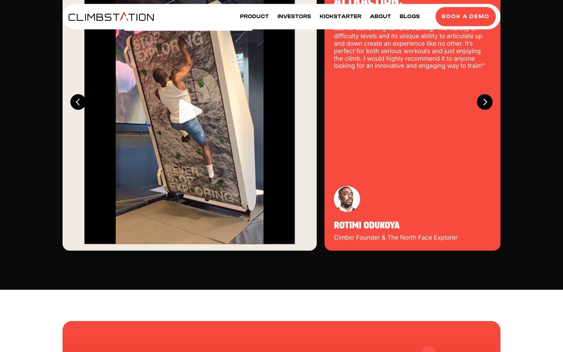 Climbstation website, section 6