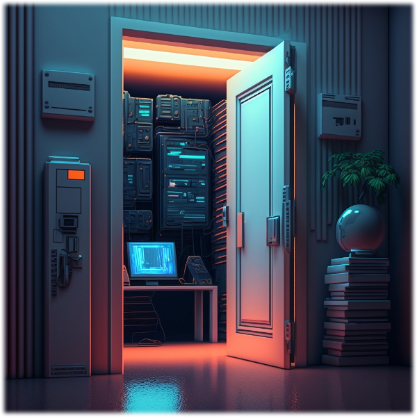 Opened door