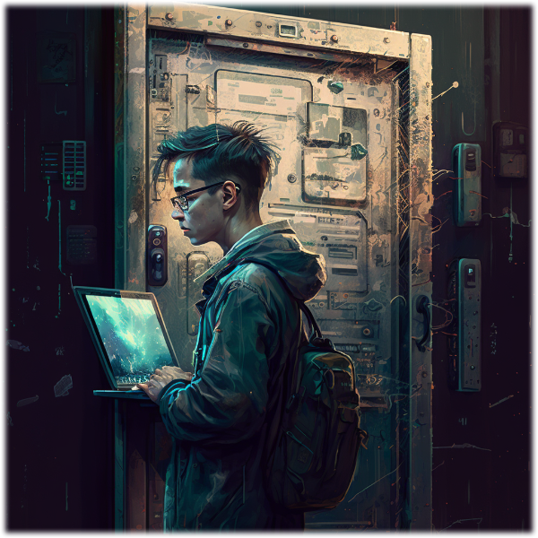 A Programmer in front of the door