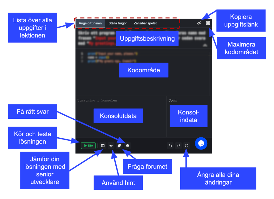 Köra och testa din kod direkt i webbläsaren på CodeEasy