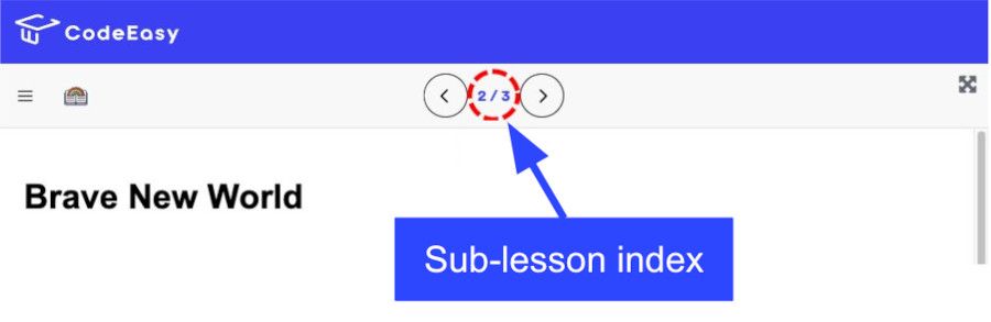 Sub-lessons on CodeEasy