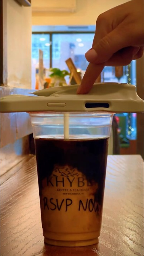 Pouring Phone Into Cup of Coffee Trick!