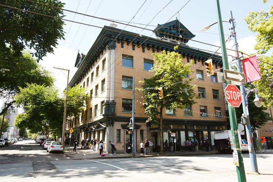 Beutiful Building on the corner of a street