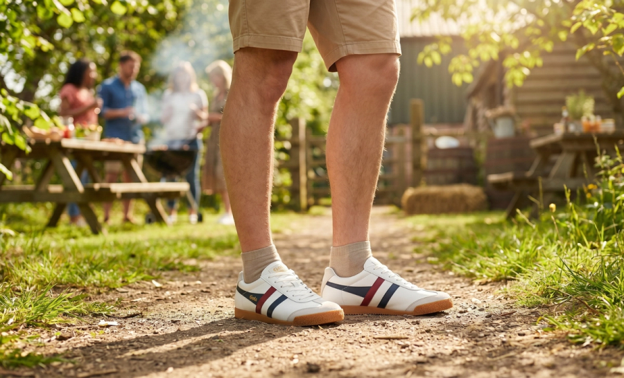 Men's trainers with shorts
