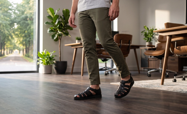 Men's Sandals In the Office
