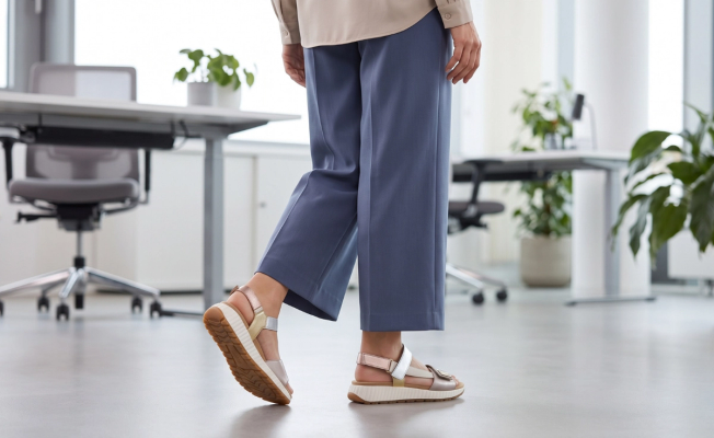 Sandals with Wide Leg Trousers