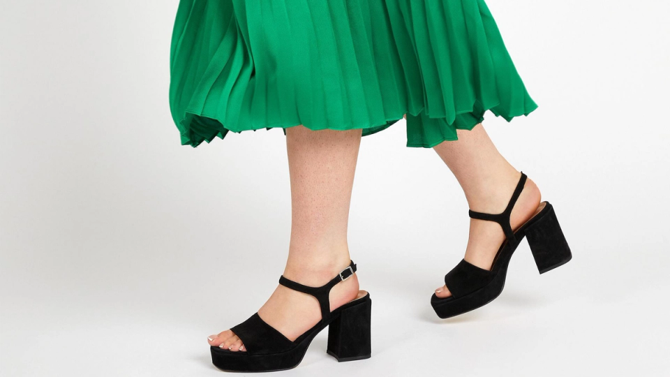 Heels with green dress