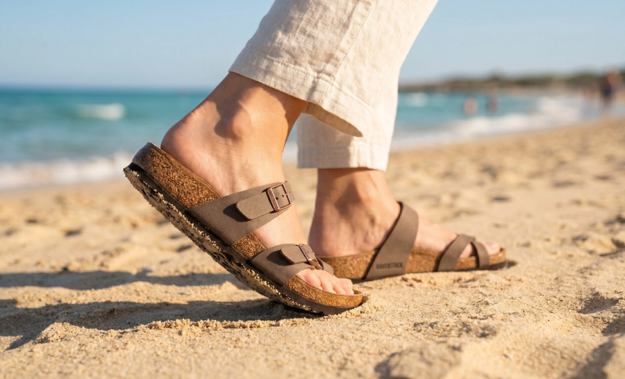 Toe Post Sandals on a beach