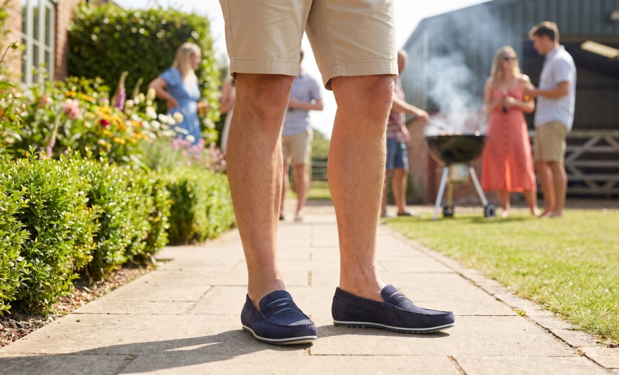 Men's loafers with shorts
