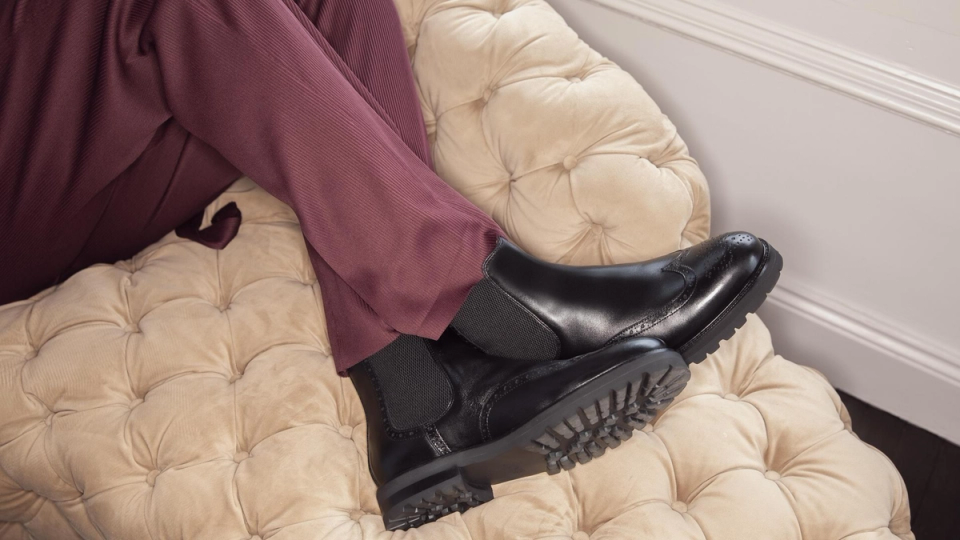 Grippy Brogue Chelsea Boots