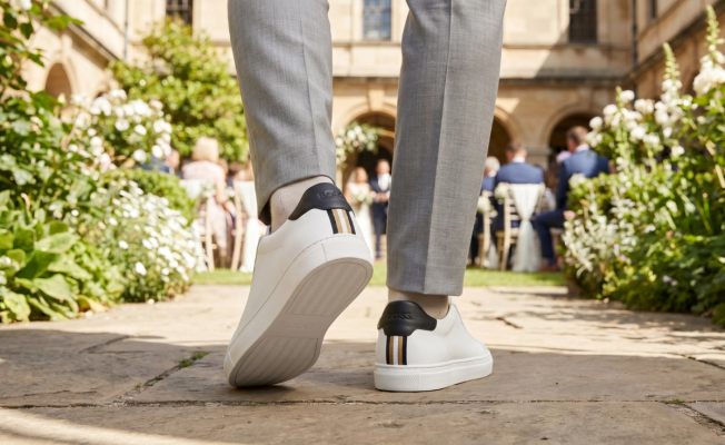 Trainers at a wedding