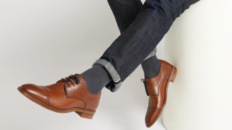 Brown Toe Cap Shoes
