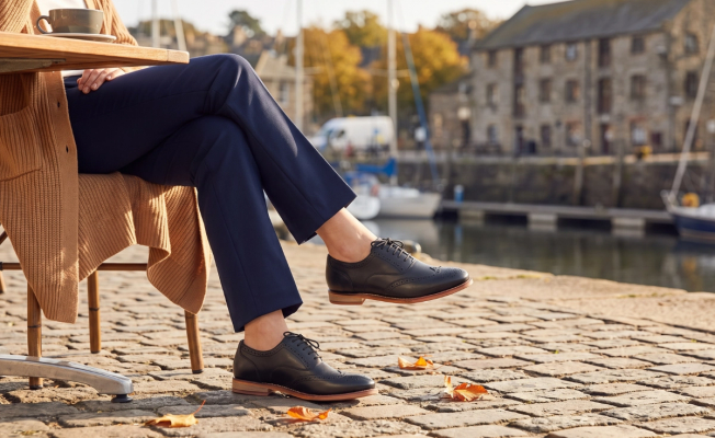 Brogues with navy trousers