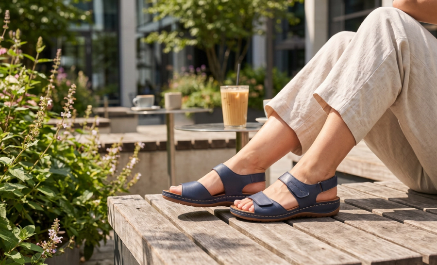 Sandals in the sun