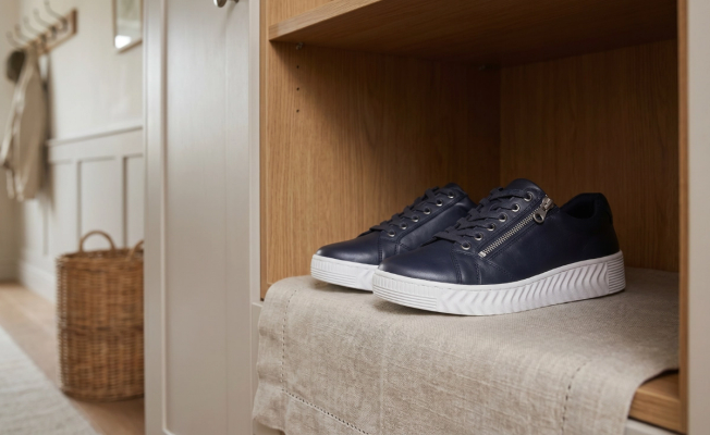 Trainers in storage