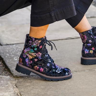 floral women ankle boots