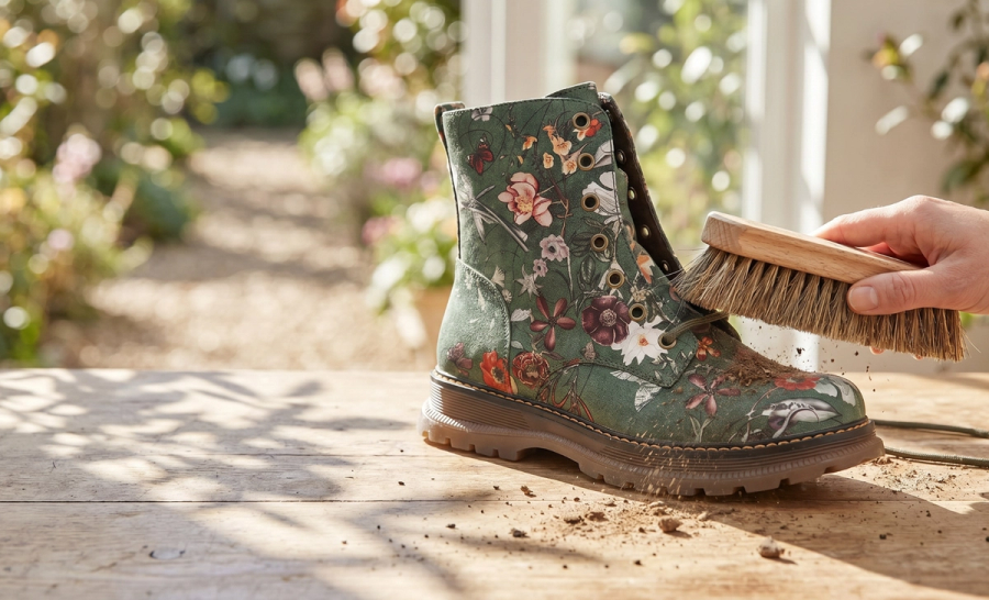 Dirt brushed off shoes