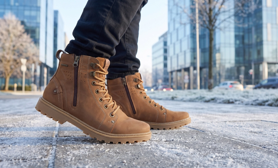 Boots on salty ground