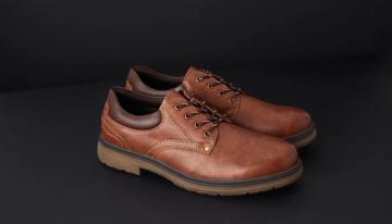 Wide Fit Leather Lace-Up Shoes 