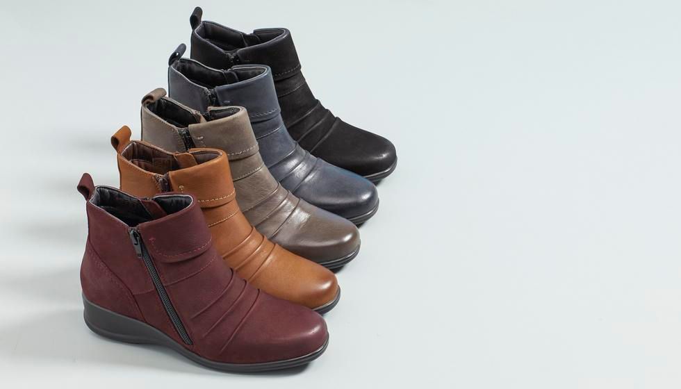 Wide-Fit Leather Ankle Boots