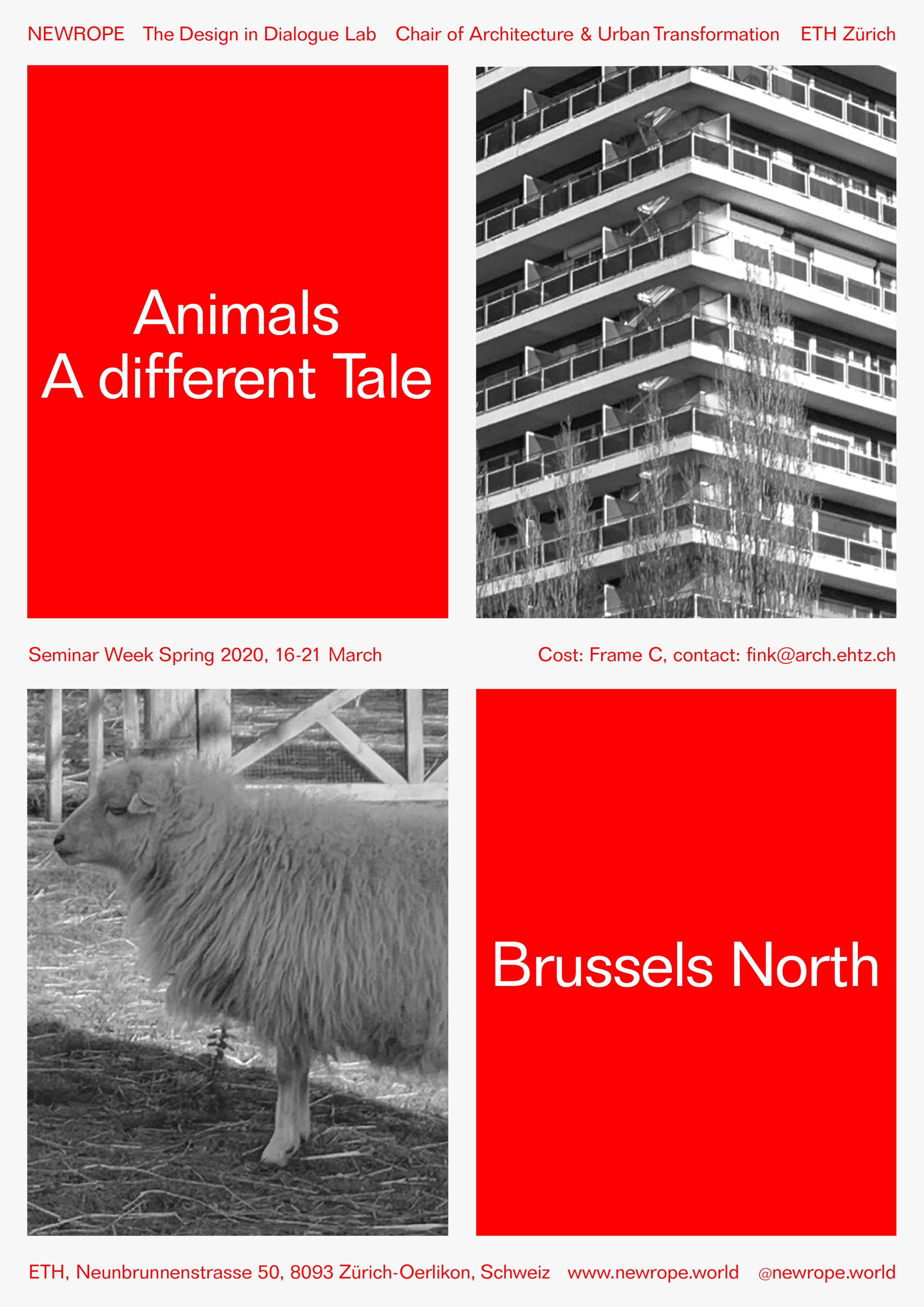 Announcement: Seminar Week, Animals – A different Tale in Brussels North, Spring 2020