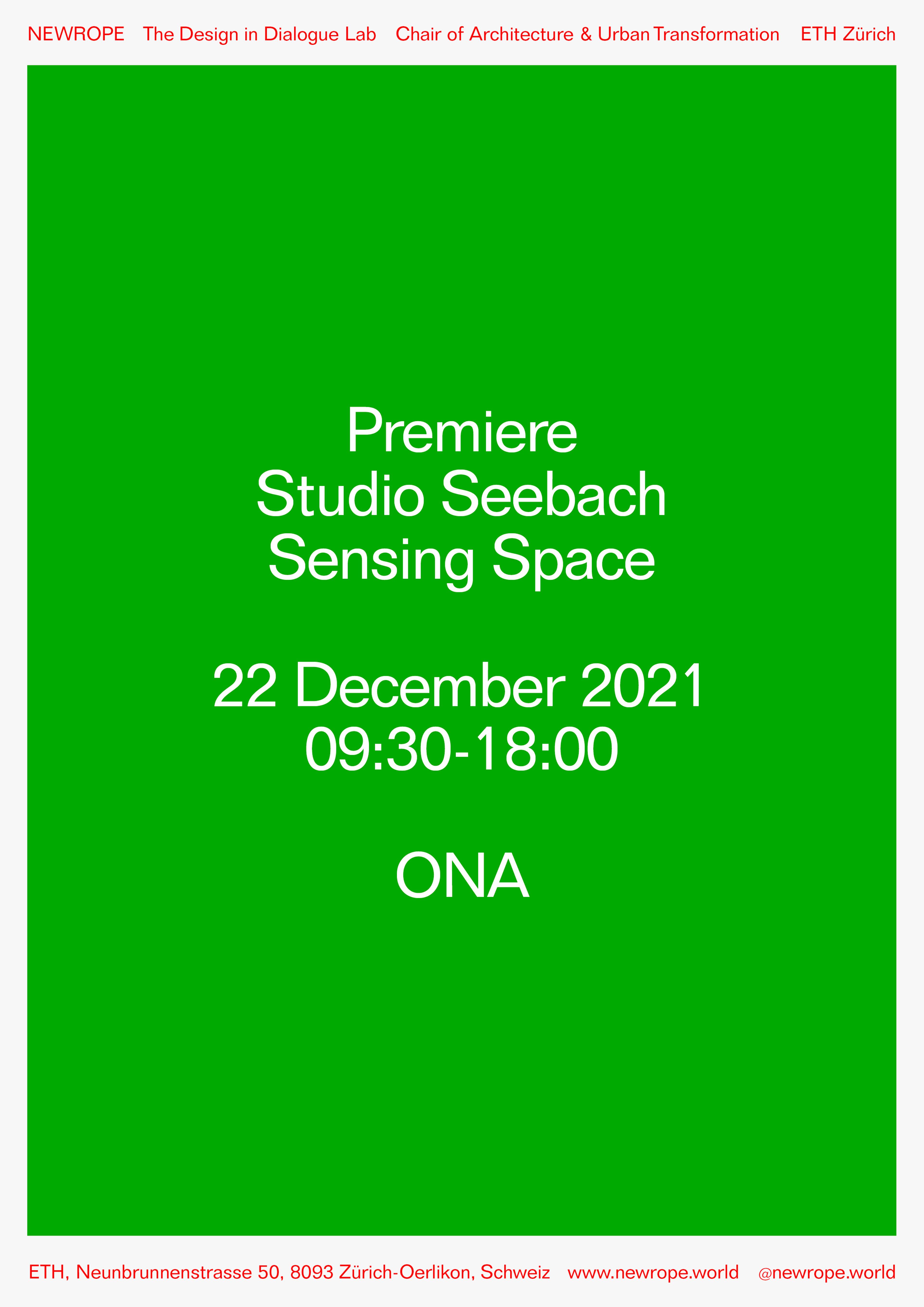 Announcement: premiere Studio Seebach - Sensing Space