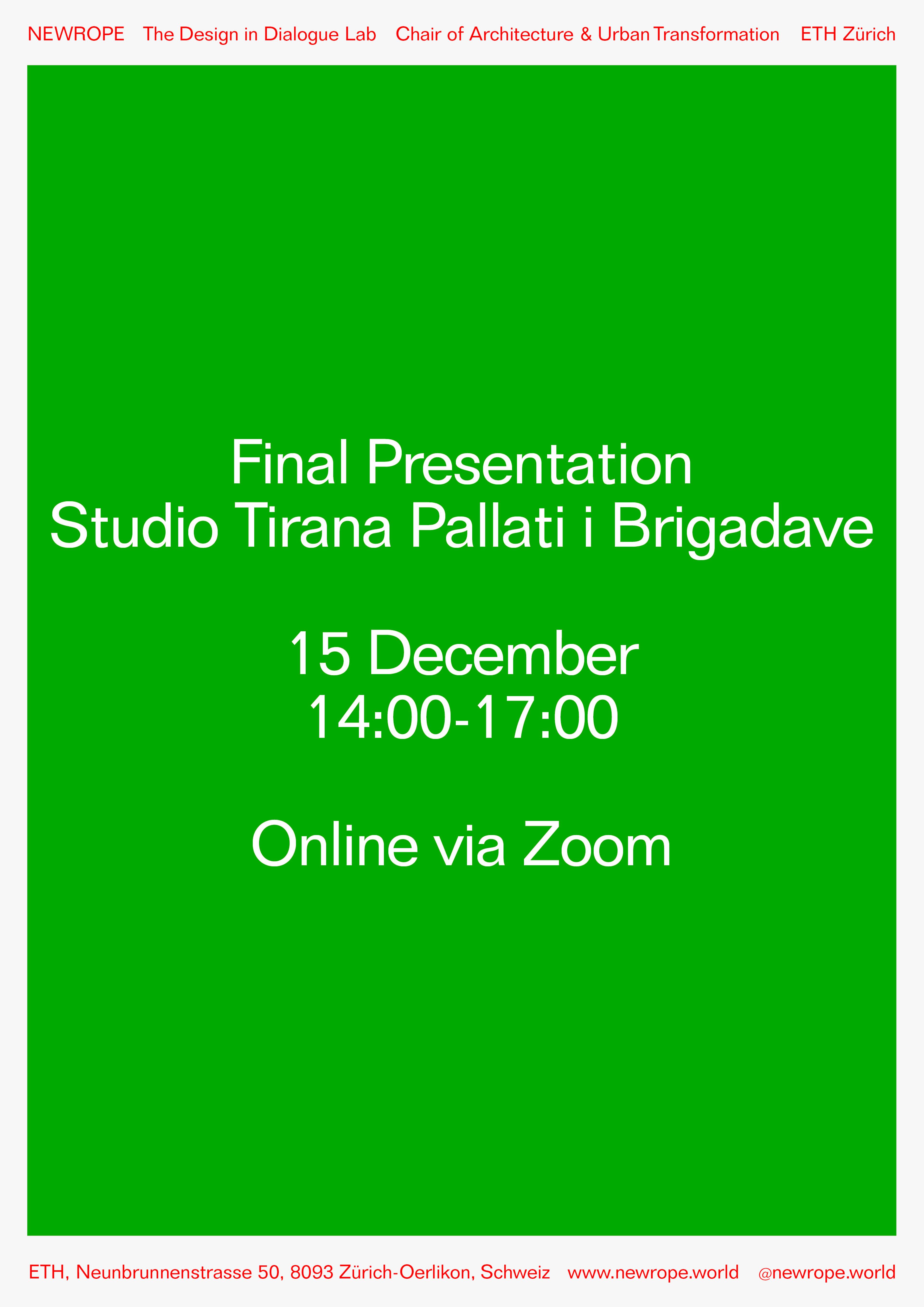 Announcement: Final Presentation and Film Premiere Studio Tirana – Pallati i Brigadave
