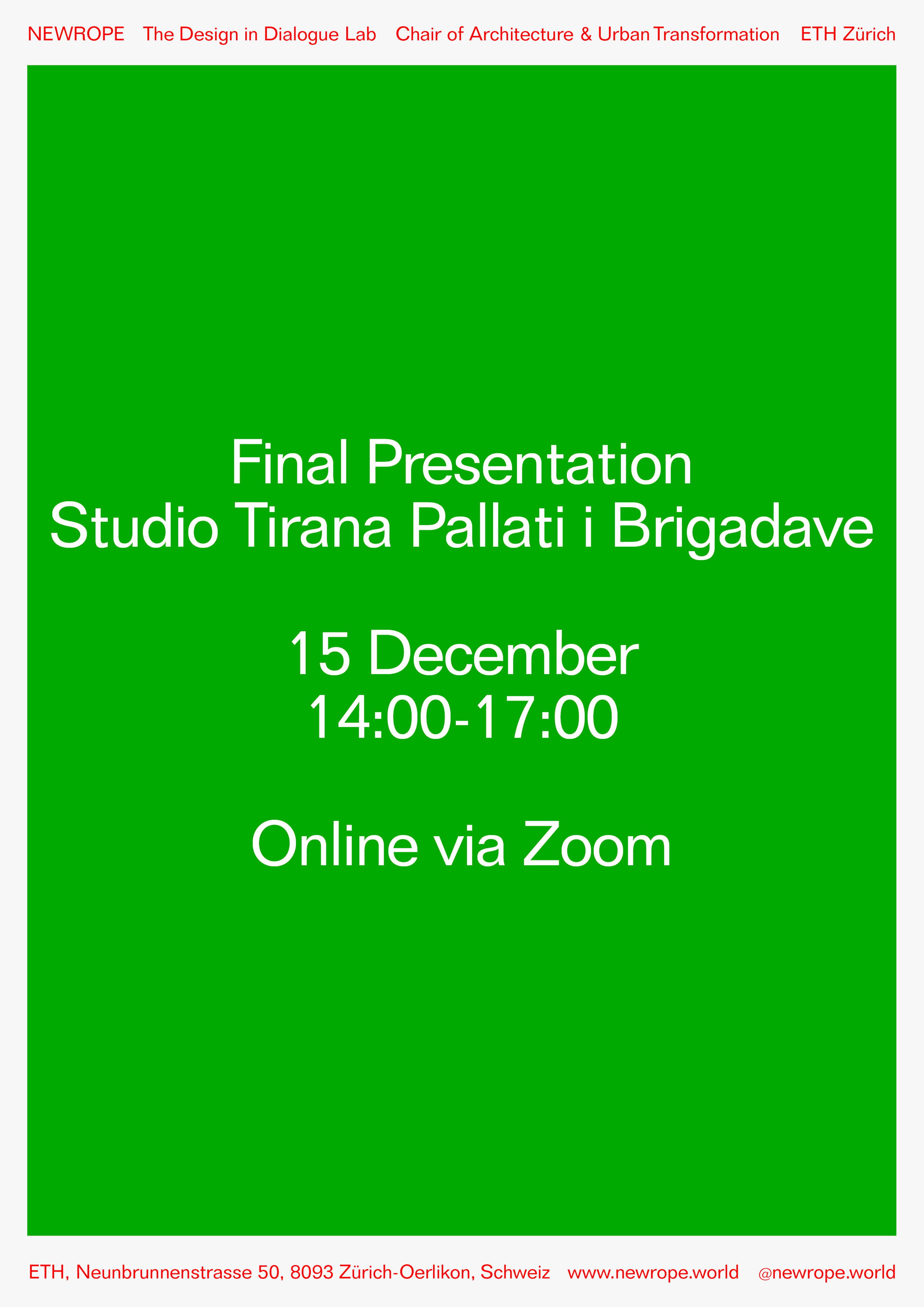 Announcement: Final Presentation and Film Premiere Studio Tirana – Pallati i Brigadave