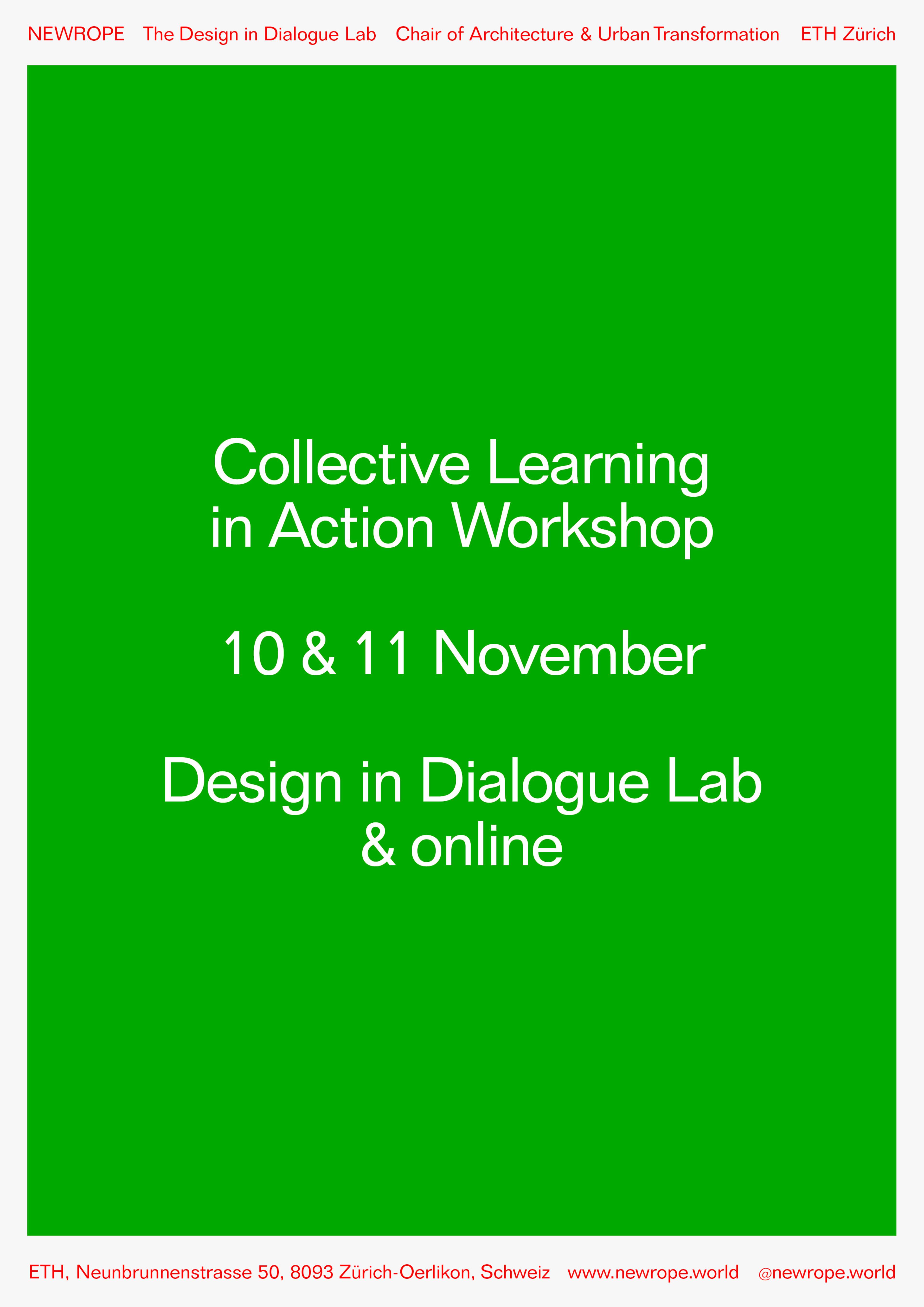 Announcement: Workshop, Collective Learning in Action, November 2020