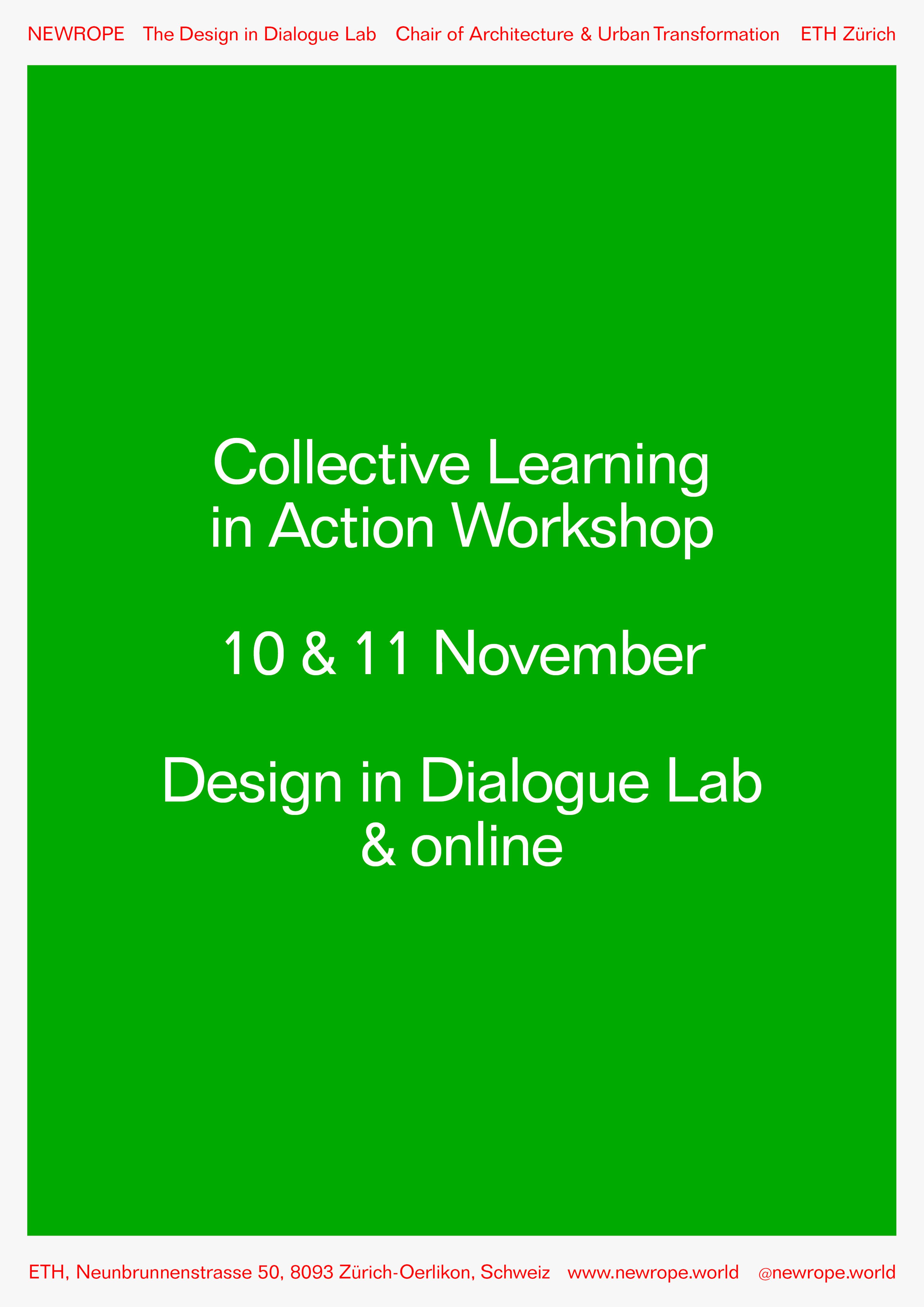 Announcement: Workshop, Collective Learning in Action, November 2020