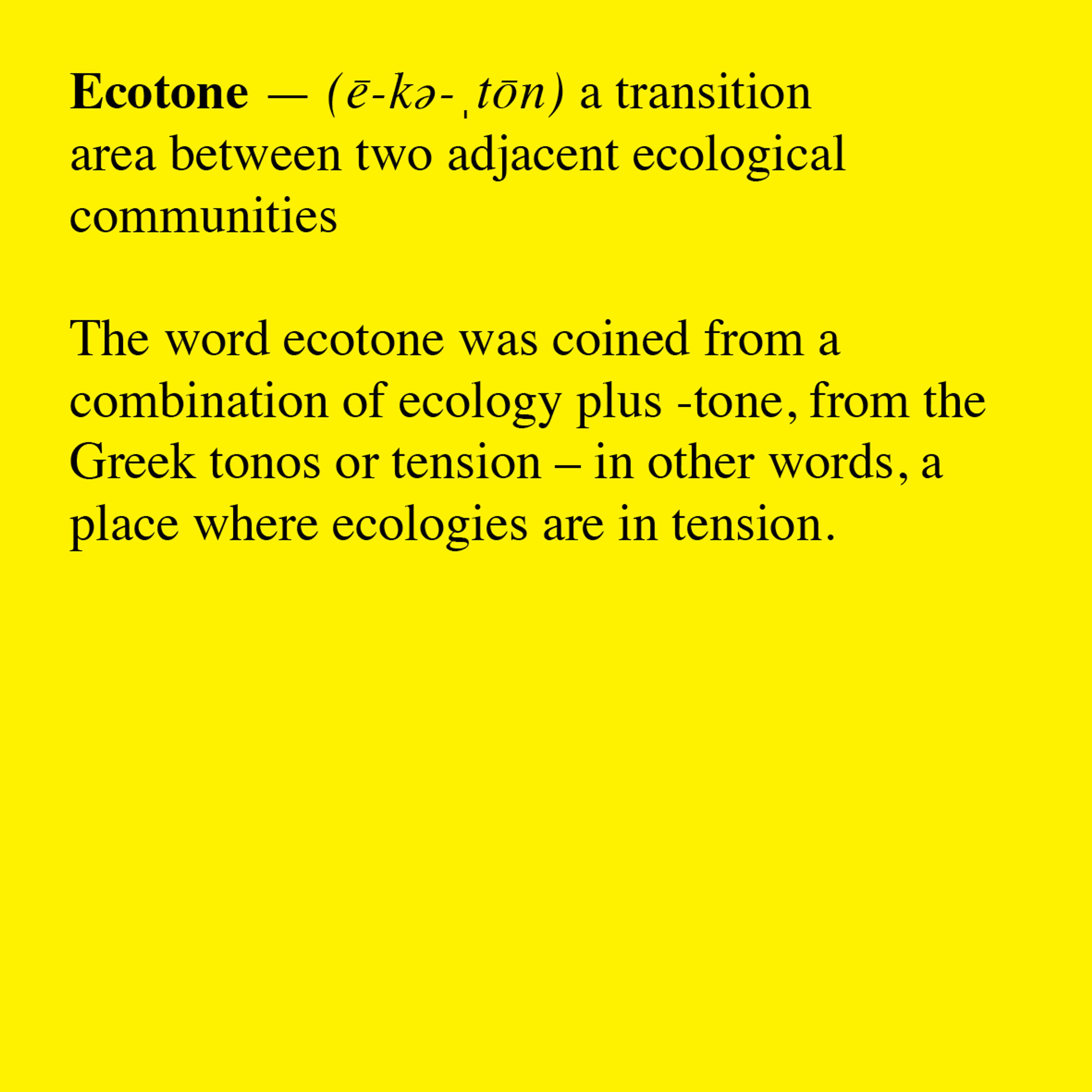 Dictionary: Ecotone