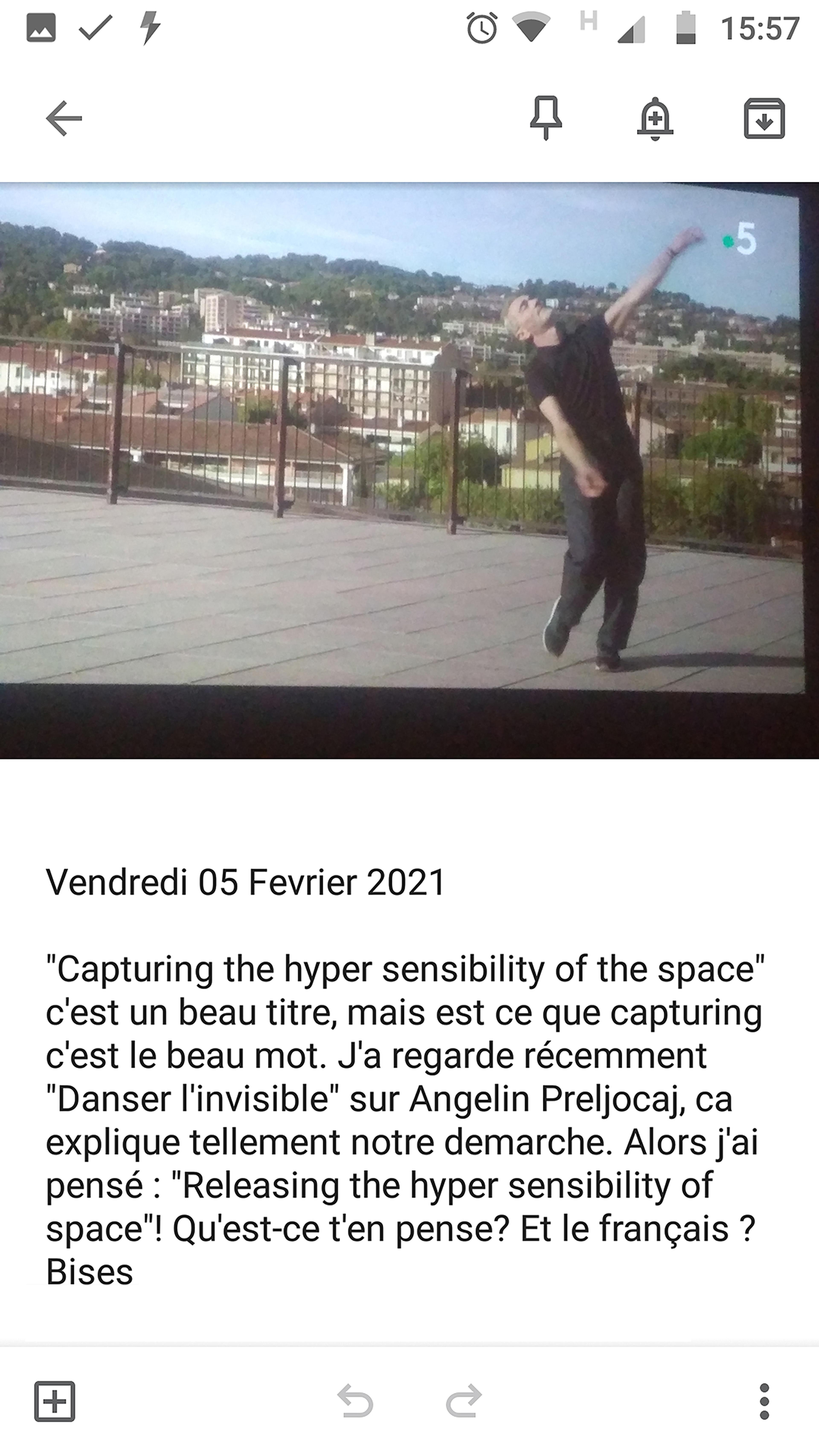 Concept: “Capter l'hypersensibilité de l’espace”