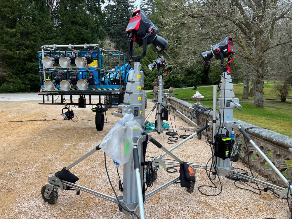STORM 1200xs and an array of Light Storm 1200d Pros prepped for lighting the castle