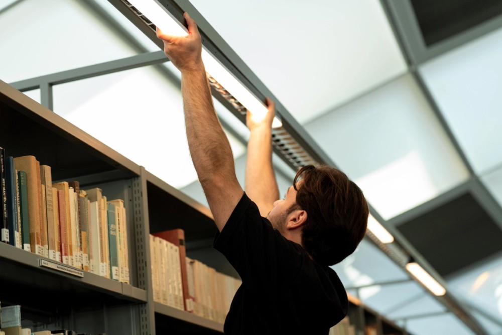 INFINIBARs were mounted directly to metal shelf lighting