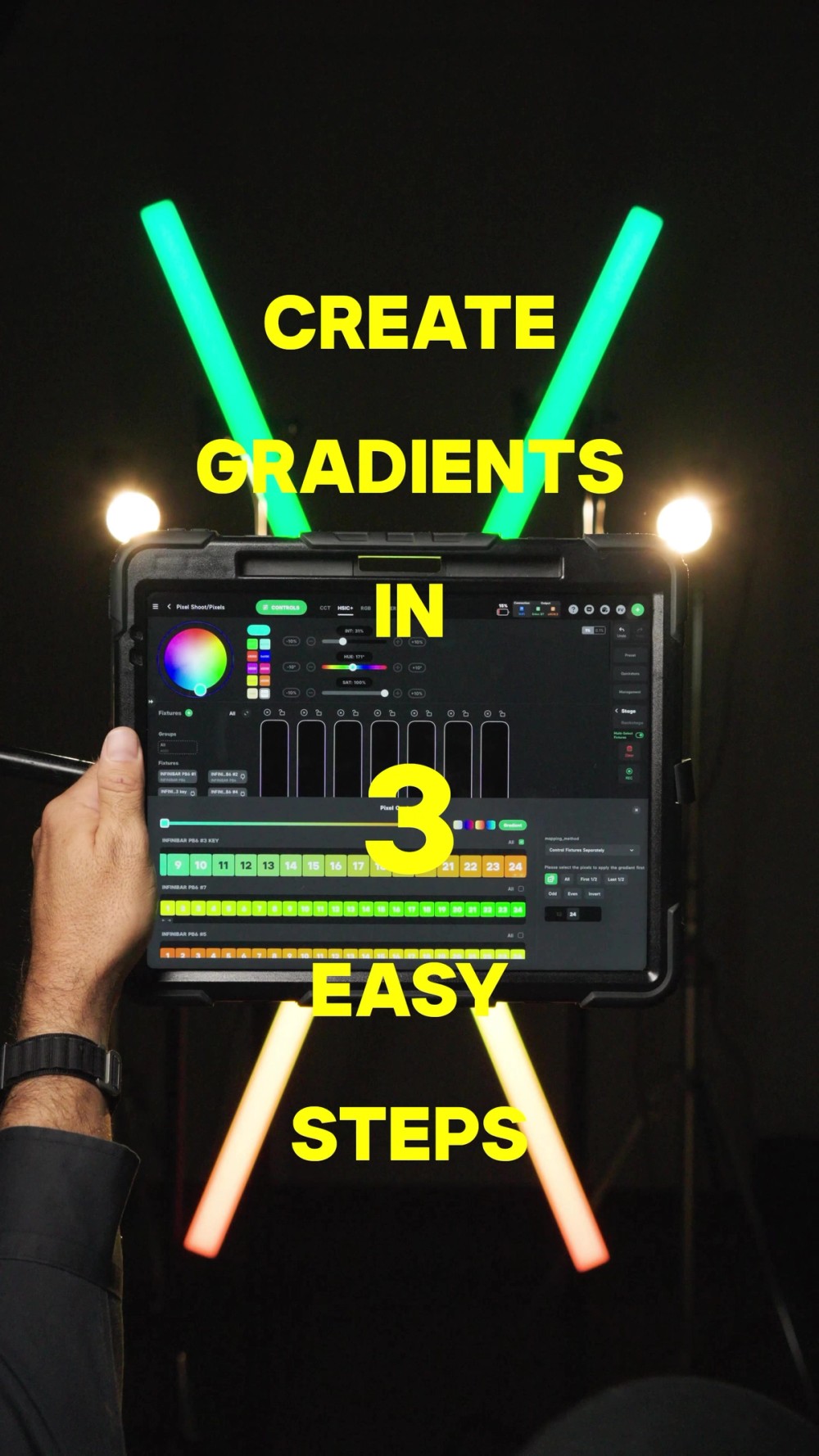 How to create color gradients on pixel lights 