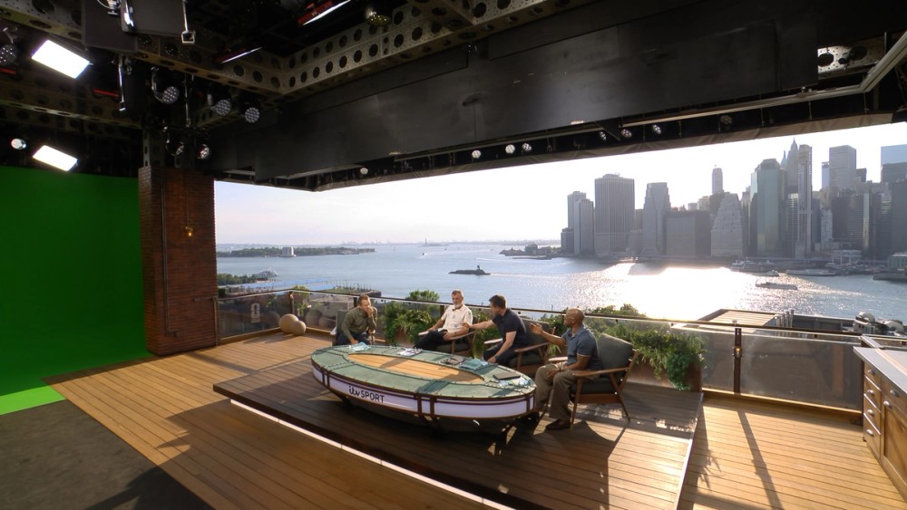 Presenters lit by NOVA II 2x1s on balcony space