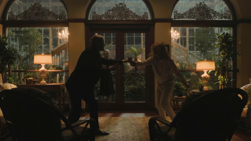 Large windows, low ceiling, and visibility into the entire room from 360° camera movements called for Jeremy and his team to bounce the Electro Storm XT26 with Spotlight Max ellipsoidal attachment up into the ceiling to create a moody atmosphere