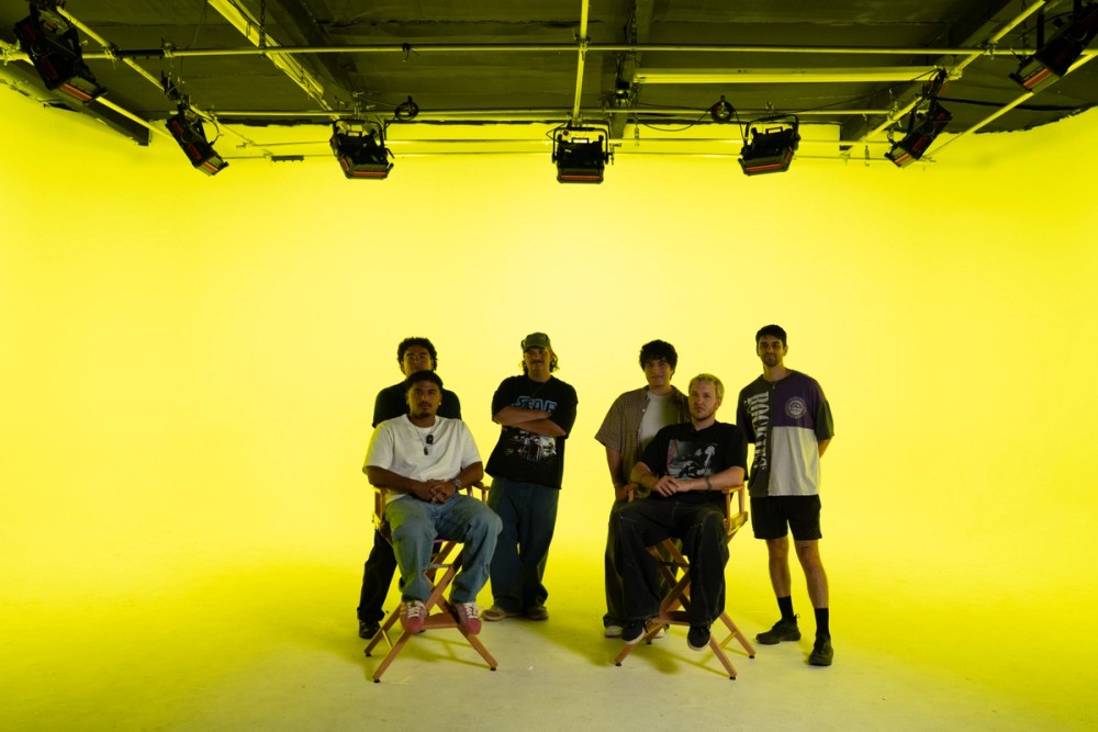 After: yellow lighting with BLAIR-CG panels (NOVA II 1x1) on the cyc with the Pinkbox team