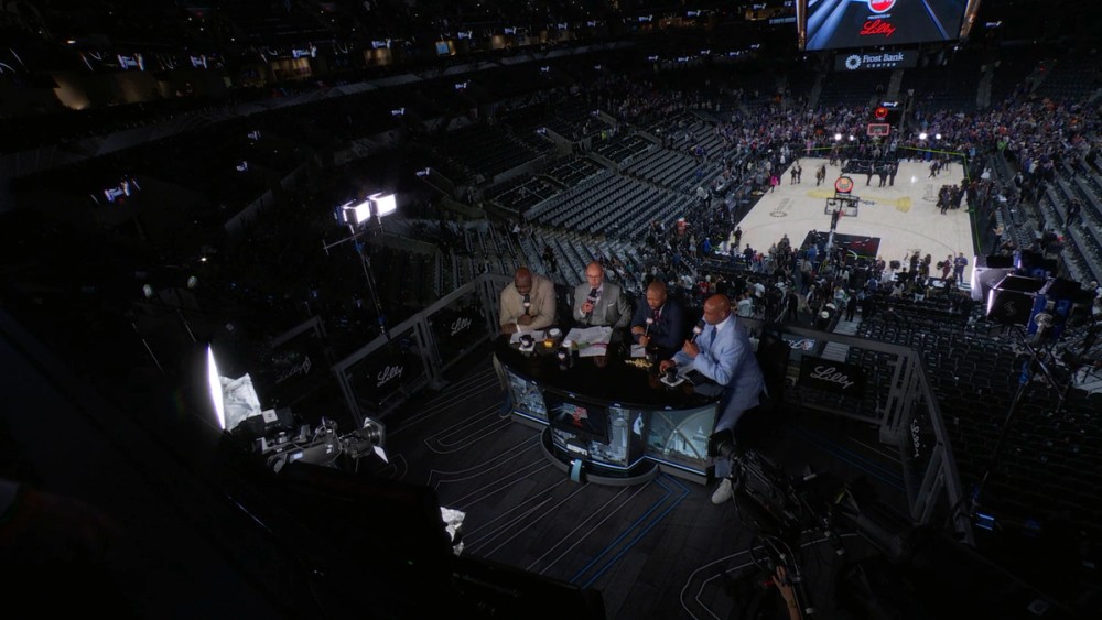 The Inside the NBA hosts on set, lit by NOVA II 2x1s